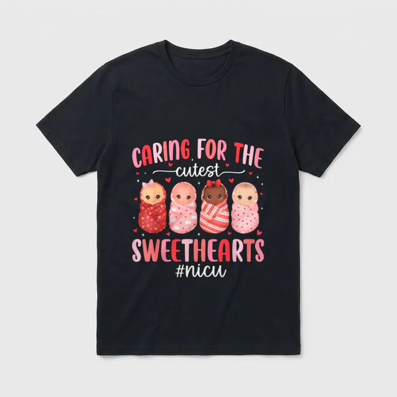 Caring for the Cutest Valentines NICU T-Shirt – Classic T-Shirt in Black