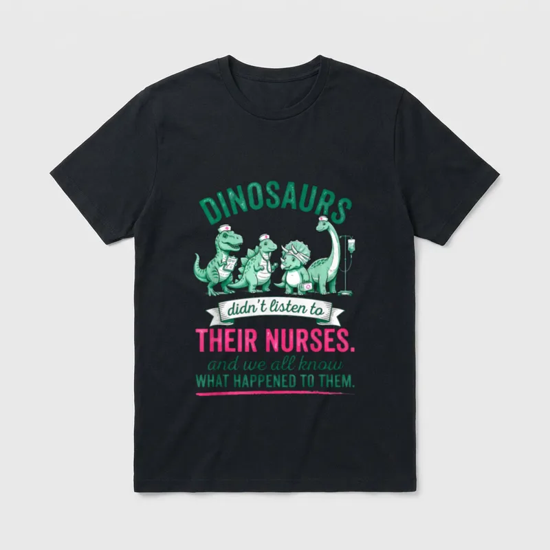 Listen to Their Nurses Funny RN T-Shirt – Classic T-Shirt in Black