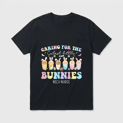 NICU Nurse Easter Day Caring Cutest T-Shirt – Classic T-Shirt in Black