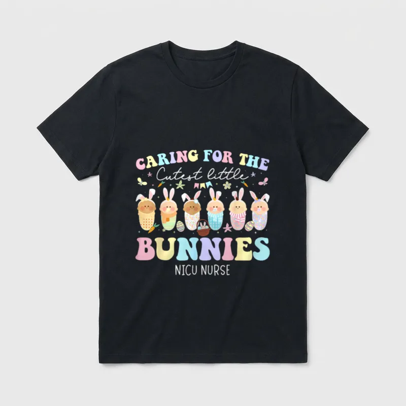 NICU Nurse Easter Day Caring Cutest T-Shirt – Classic T-Shirt in Black