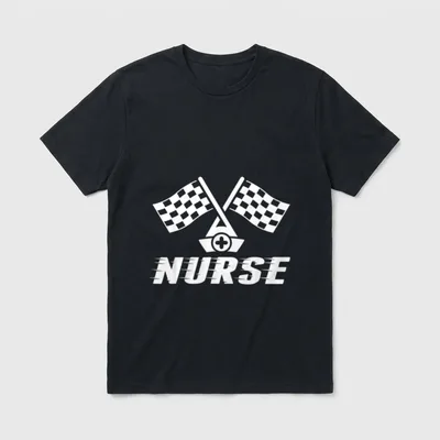 Nurse Checkered RN NICU Hosting Race T-Shirt – Classic T-Shirt in Black