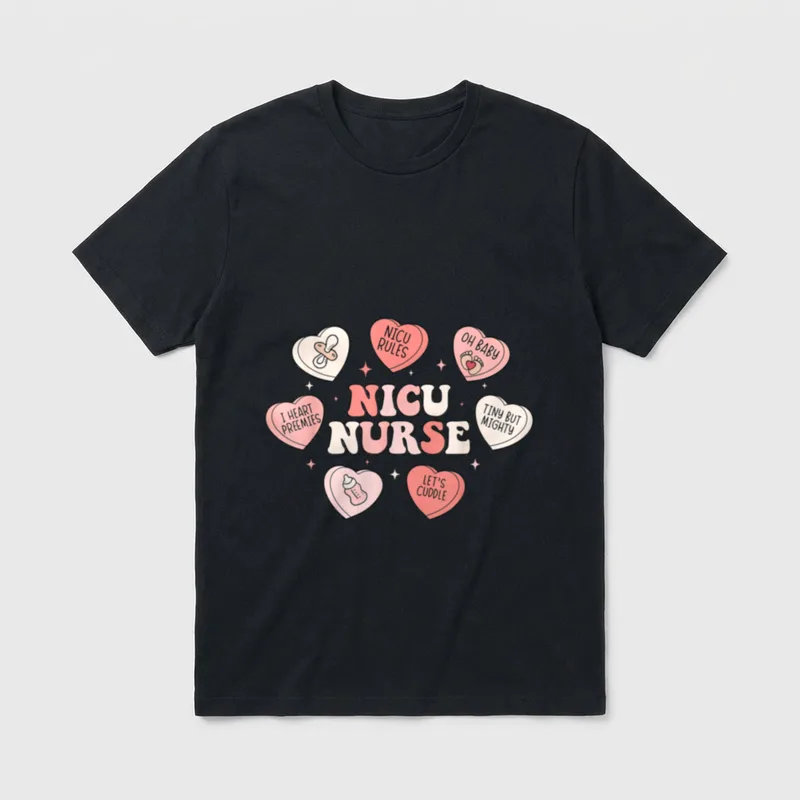 Valentines NICU Nurse Neonatal Intensive Get T-Shirt – Classic T-Shirt in Black