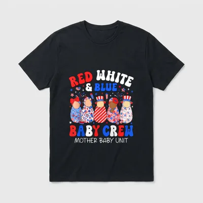 Red White Blue Baby Crew NICU T-Shirt – Classic T-Shirt in Black