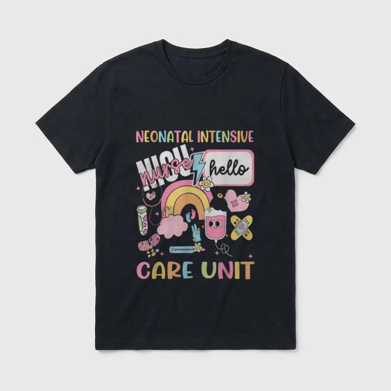 Nurse NICU Team RN Neonatal Intensive T-Shirt – Classic T-Shirt in Black