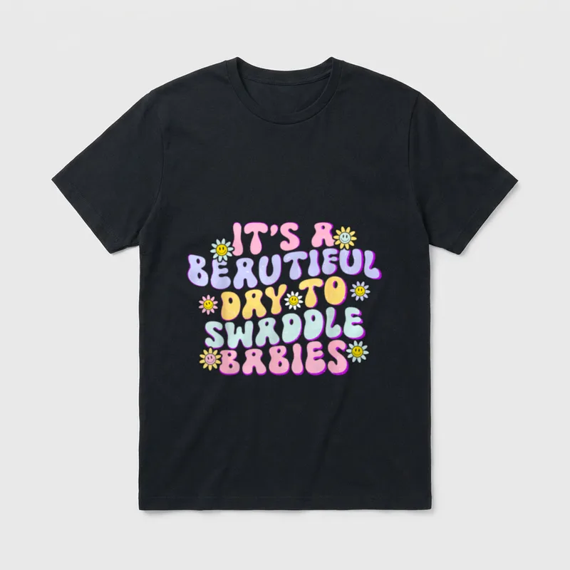 Day to Swaddle Babies Groovy NICU T-Shirt – Classic T-Shirt in Black