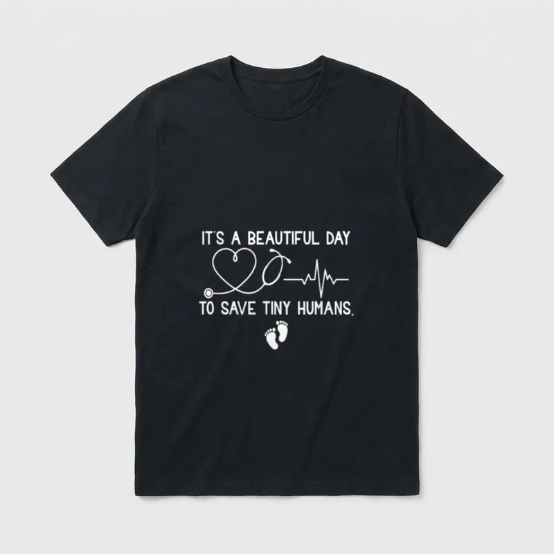 Day to Save Tiny Humans Nicu T-Shirt – Classic T-Shirt in Black