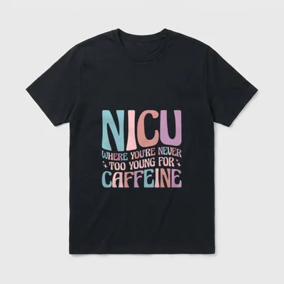 Never Too Young for Caffeine Reads T-Shirt – Classic T-Shirt in Black