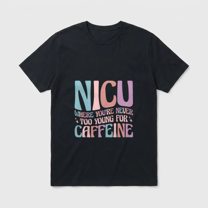 Never Too Young for Caffeine Reads T-Shirt – Classic T-Shirt in Black