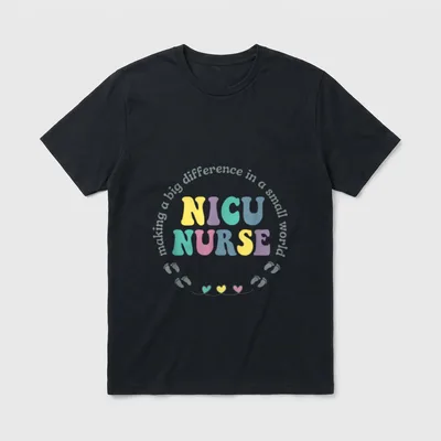 NICU Nurse Neonatal ICU Infant Retro T-Shirt – Classic T-Shirt in Black