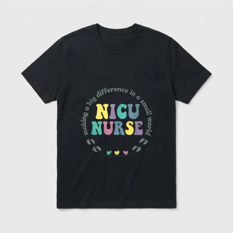 NICU Nurse Neonatal ICU Infant Retro T-Shirt – Classic T-Shirt in Black