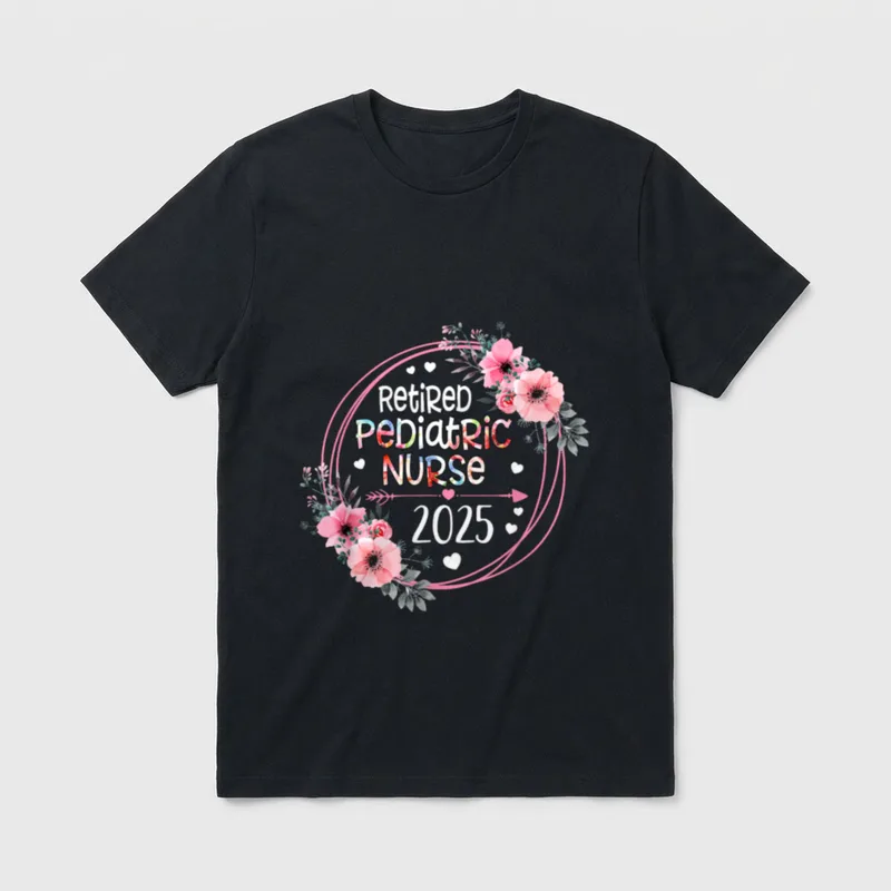 NICU RN Nurse T-Shirt – RETIRED PEDIATRIC NURSE 2025 – Classic T-Shirt in Black