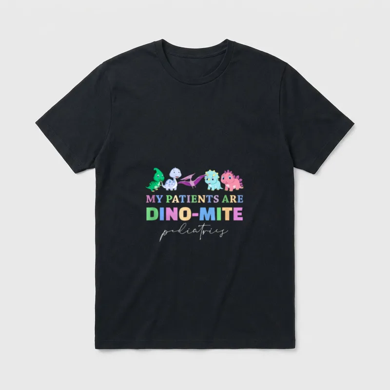 My Patients Are Dino-Mite Pediatric NICU T-Shirt – Classic T-Shirt in Black