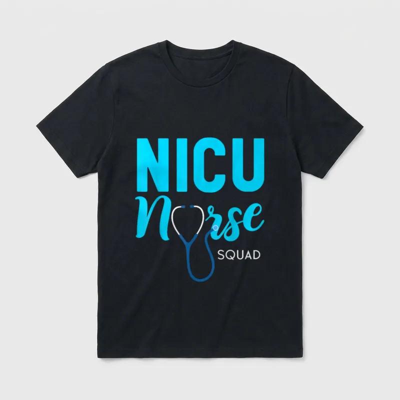 NICU Nurse Squad Stethoscope T-Shirt – Classic T-Shirt in Black