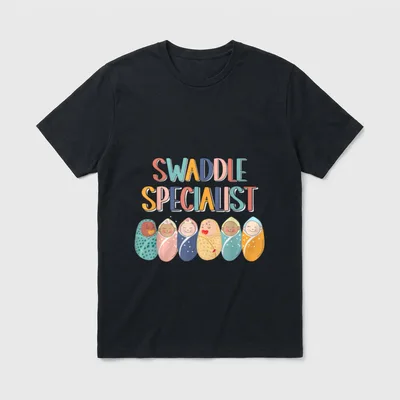 Swaddle Specialist Baby Crew Nicu Nurse T-Shirt – Classic T-Shirt in Black