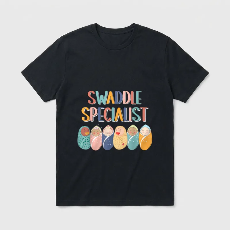 Swaddle Specialist Baby Crew Nicu Nurse T-Shirt – Classic T-Shirt in Black