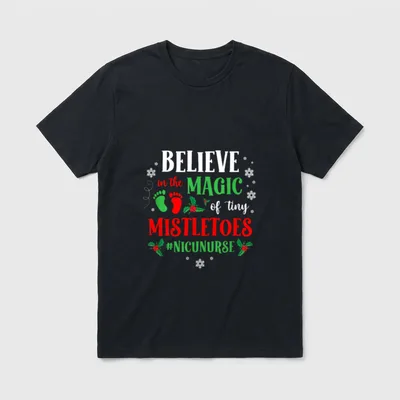 Magic of Tiny Mistletoes Nicu Believe T-Shirt – Classic T-Shirt in Black