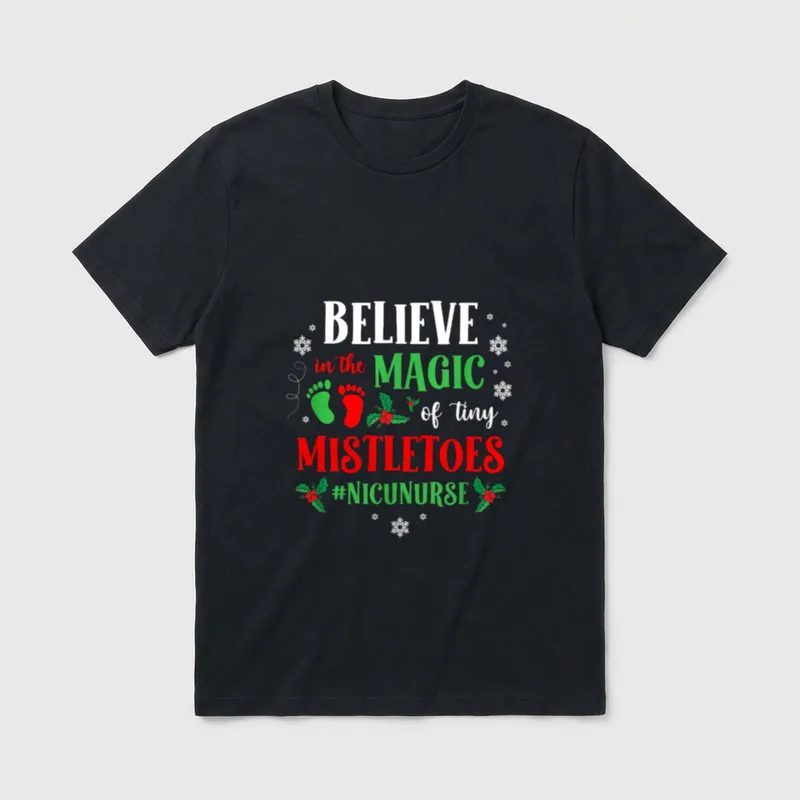 Magic of Tiny Mistletoes Nicu Believe T-Shirt – Classic T-Shirt in Black