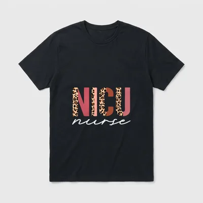 NICU Nurse ICU Neonatal Boho Leopard T-Shirt – Classic T-Shirt in Black