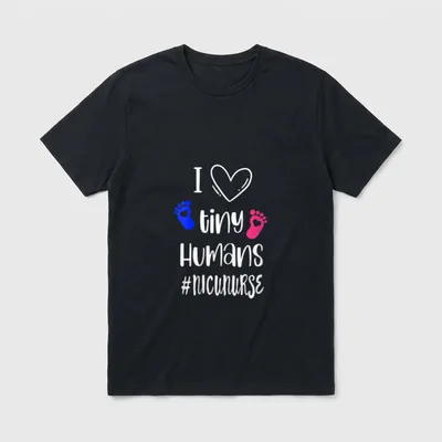 I Love Tiny Humans NICU Nurse T-Shirt – Classic T-Shirt in Black