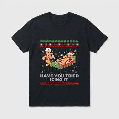 Tried Icing It Christmas Nurse Gingerbread T-Shirt – Classic T-Shirt in Black