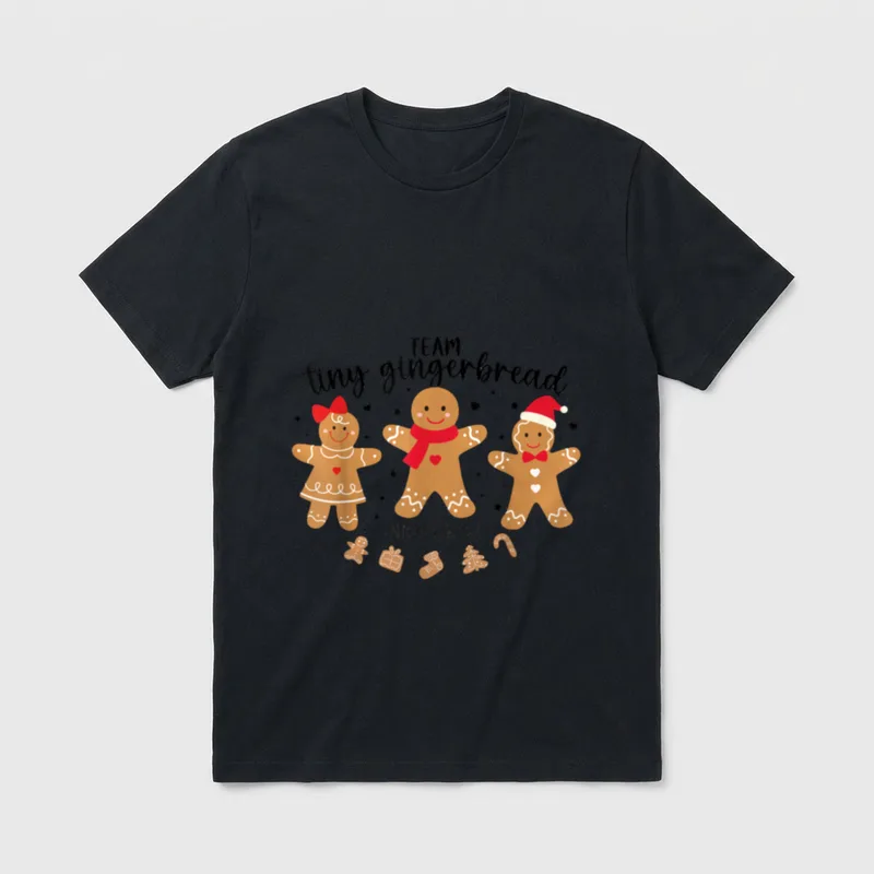 Team Tiny Gingerbread Nicu Crew Neonatal T-Shirt – TEAM tiny gingerbread NICU CREW – Classic T-Shirt in Black