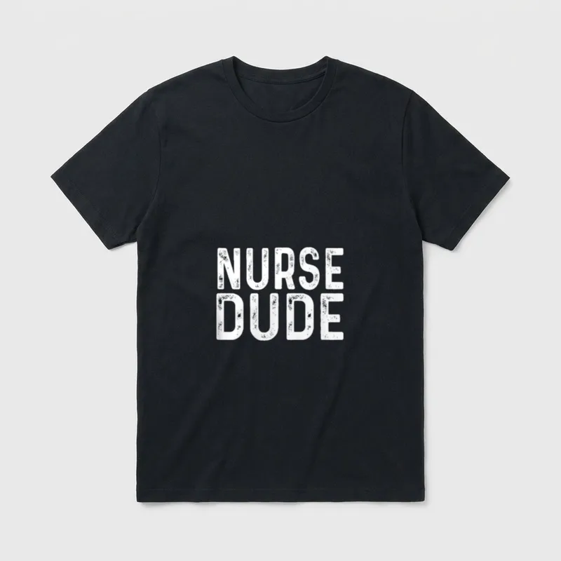Nurse Dude Distressed RN LVN LVP T-Shirt – Classic T-Shirt in Black