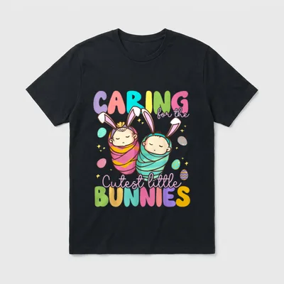 Cutest Little Bunnies Funny NICU Nurse T-Shirt – Classic T-Shirt in Black