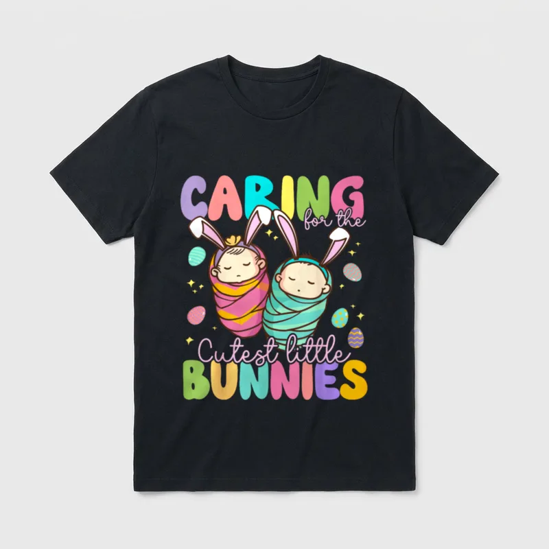 Cutest Little Bunnies Funny NICU Nurse T-Shirt – Classic T-Shirt in Black
