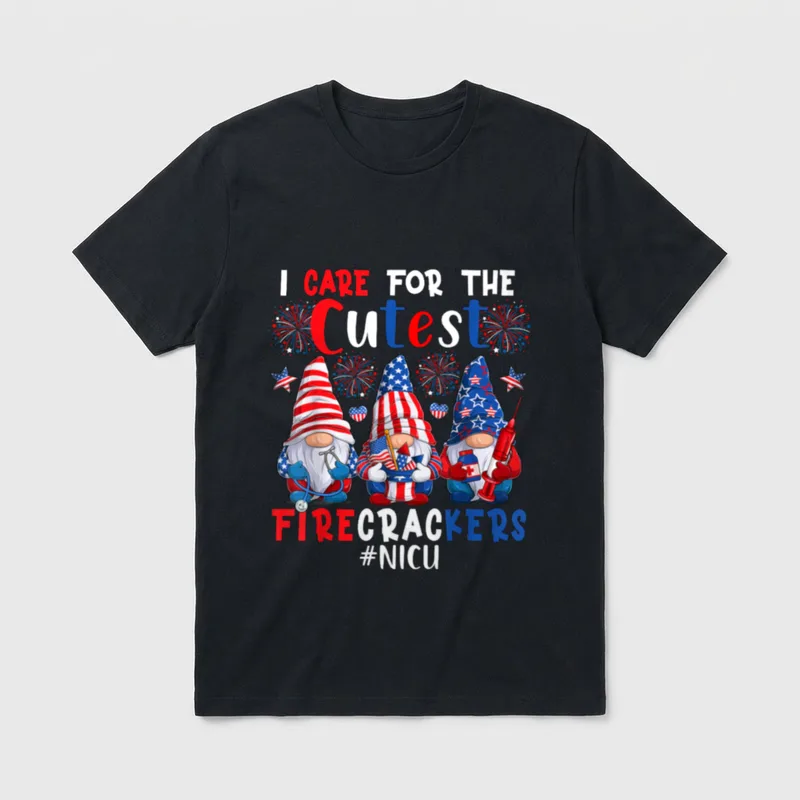 Care for the Cutest Firecrackers NICU T-Shirt – Classic T-Shirt in Black