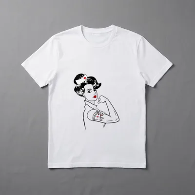 Nurse Life Hospice T-Shirt – Nurse Life tattoo on flexed bicep of retro nurse – Classic T-Shirt in Black