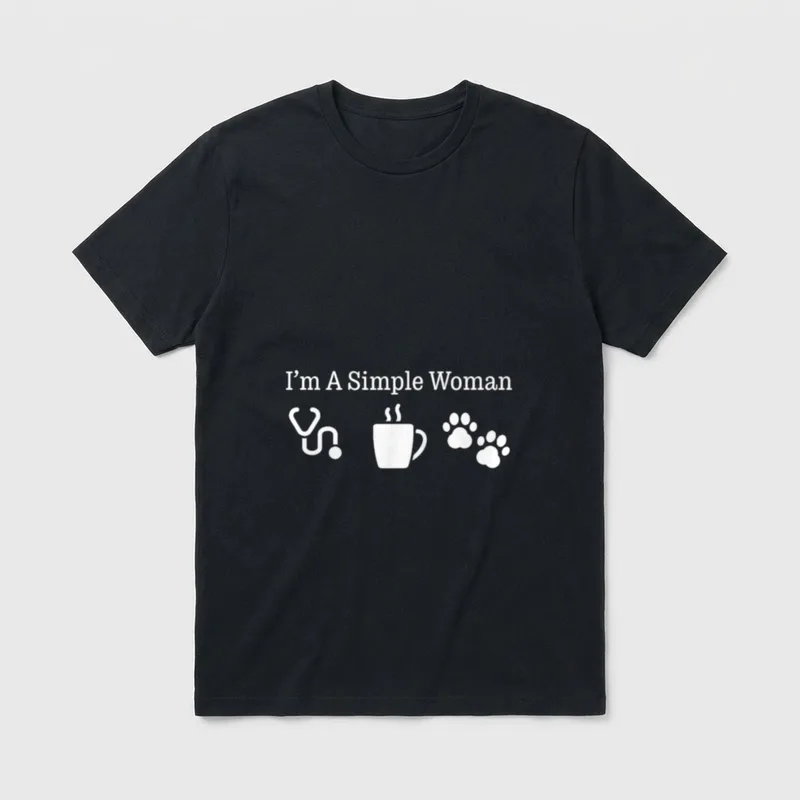 Nurse Coffee Dog Paw Stethoscope T-Shirt – Classic T-Shirt in Black