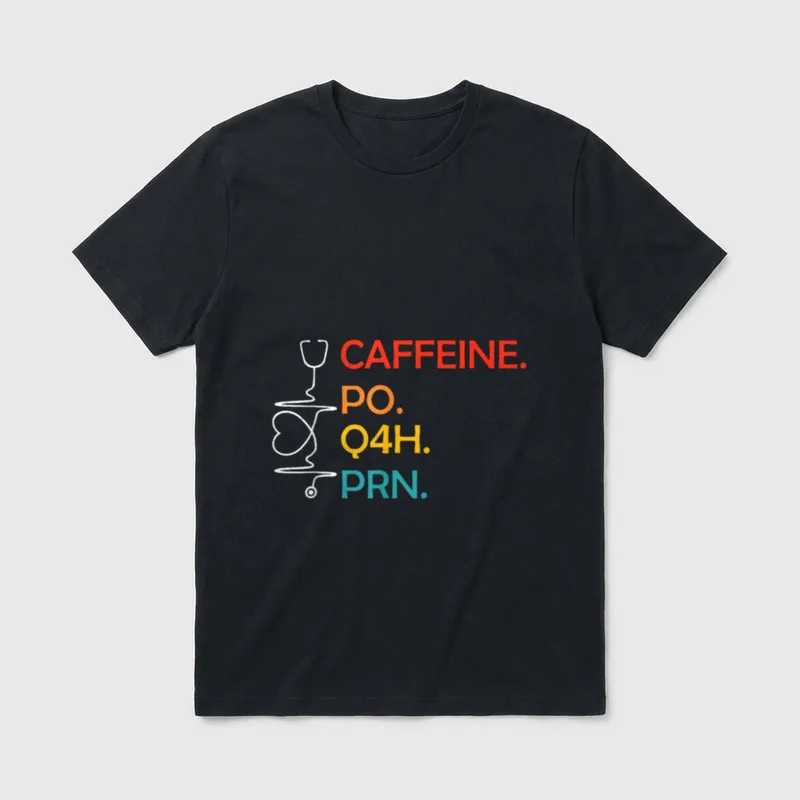Funny Coffee Caffeine Nurse Vintage T-Shirt – Classic T-Shirt in Black