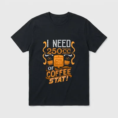 Funny Nurse Paramedic T-Shirt – I NEED 250CC OF COFFEE STAT – Classic T-Shirt in Black