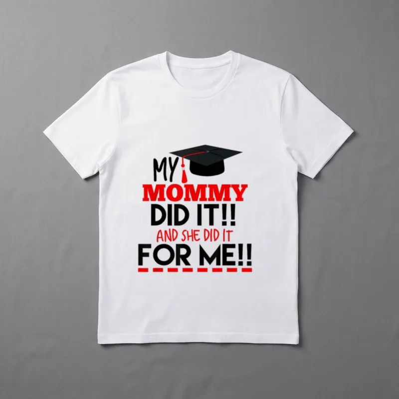 Kids Nurse Graduation T-Shirt – “MY MOMMY DID IT!! AND SHE DID IT FOR ME!!” – Classic T-Shirt in Black