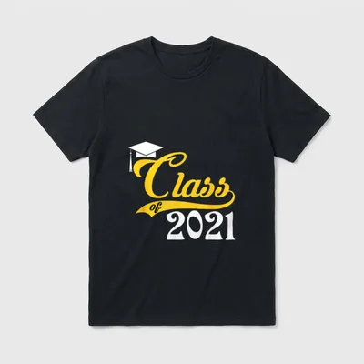 Graduation Nursing T-Shirt – Class of 2021 lettering with graduation cap – Classic T-Shirt in Black