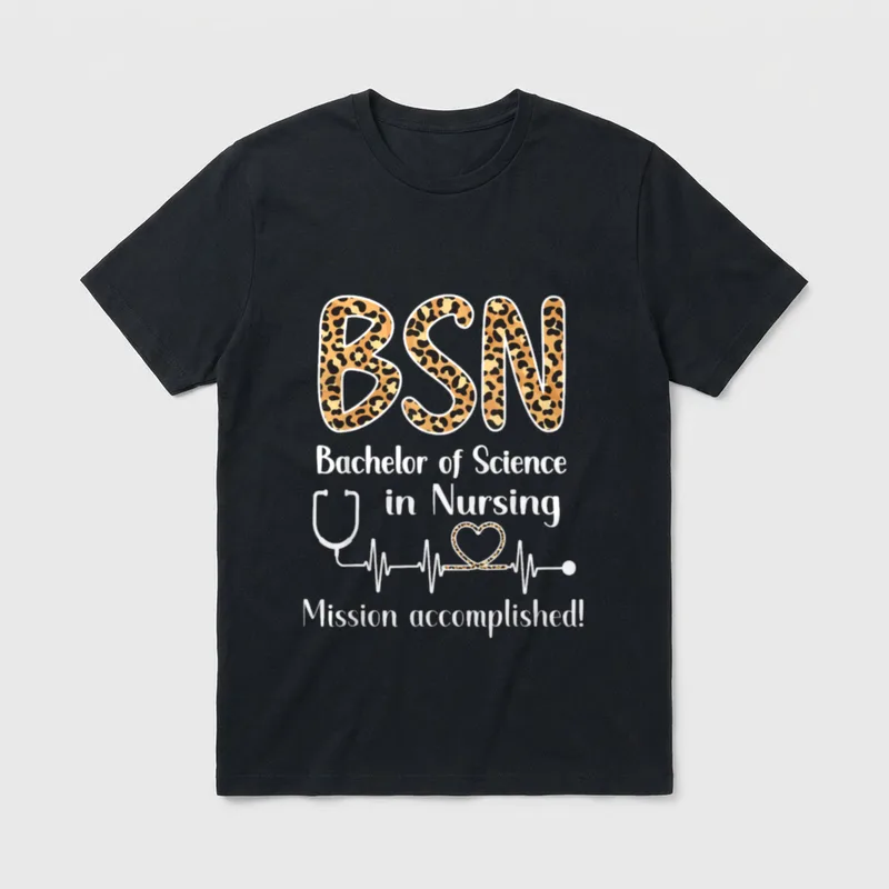 BSN Bachelor of Science in Graduation T-Shirt – Classic T-Shirt in Black