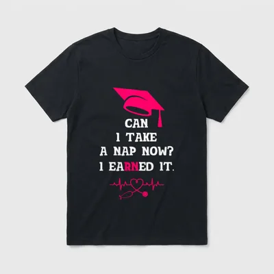 RN LVN CNA Nurse Grad Earned T-Shirt – Classic T-Shirt in Black