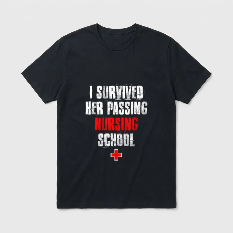 I Survived Her Passing Nursing Paramedic T-Shirt – Classic T-Shirt in Black