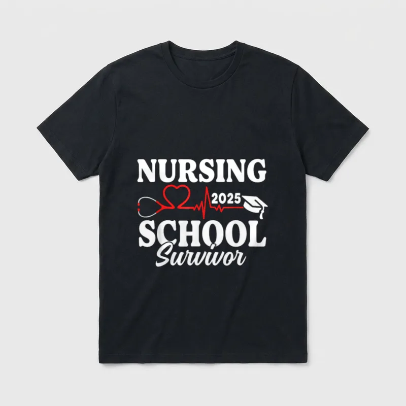 Nursing School Survivor 2025 RN ER T-Shirt – Classic T-Shirt in Black