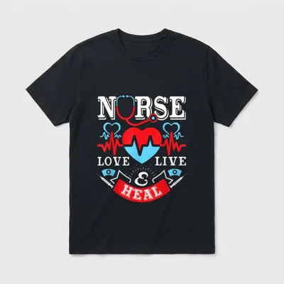 Nurse Live Love Heal Graduation Appreciation T-Shirt – Classic T-Shirt in Black
