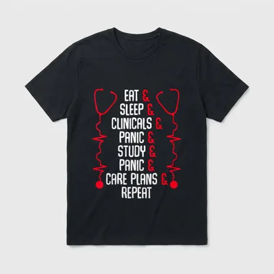 Eat Sleep Clinicals Nurse Graduation T-Shirt – Classic T-Shirt in Black