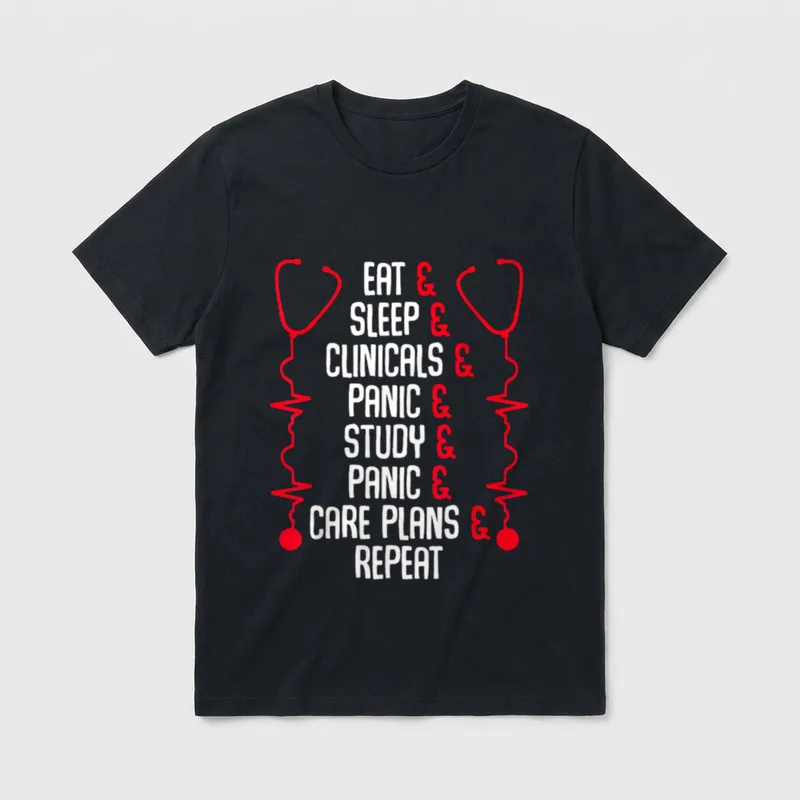 Eat Sleep Clinicals Nurse Graduation T-Shirt – Classic T-Shirt in Black