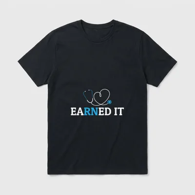 RN Nursing Student Graduation EaRNed T-Shirt – Classic T-Shirt in Black