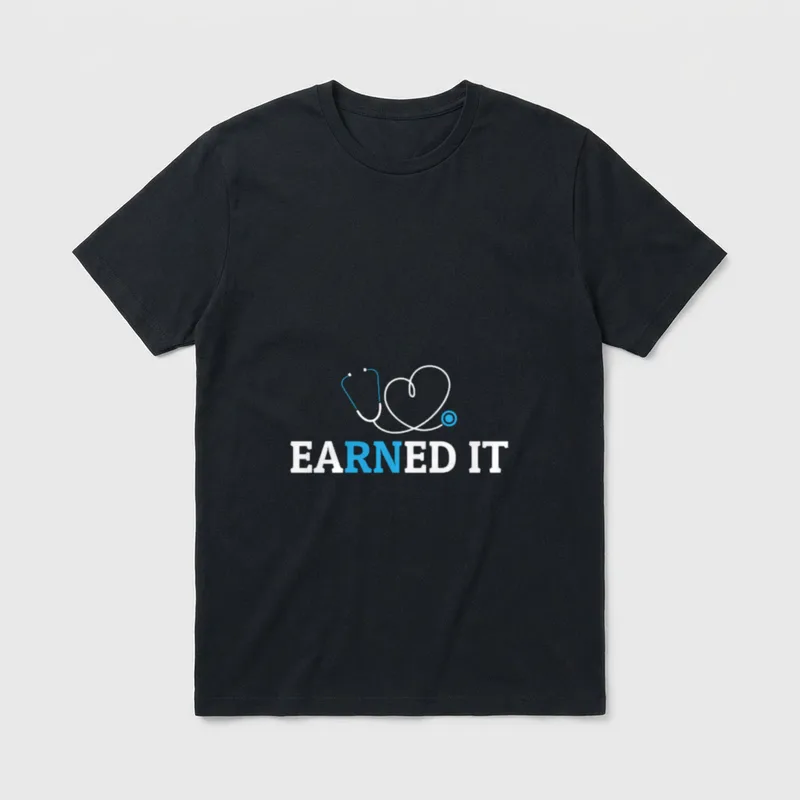 RN Nursing Student Graduation EaRNed T-Shirt – Classic T-Shirt in Black