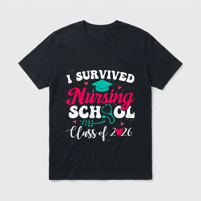 I Survived Nursing School Class Cool T-Shirt – Classic T-Shirt in Black