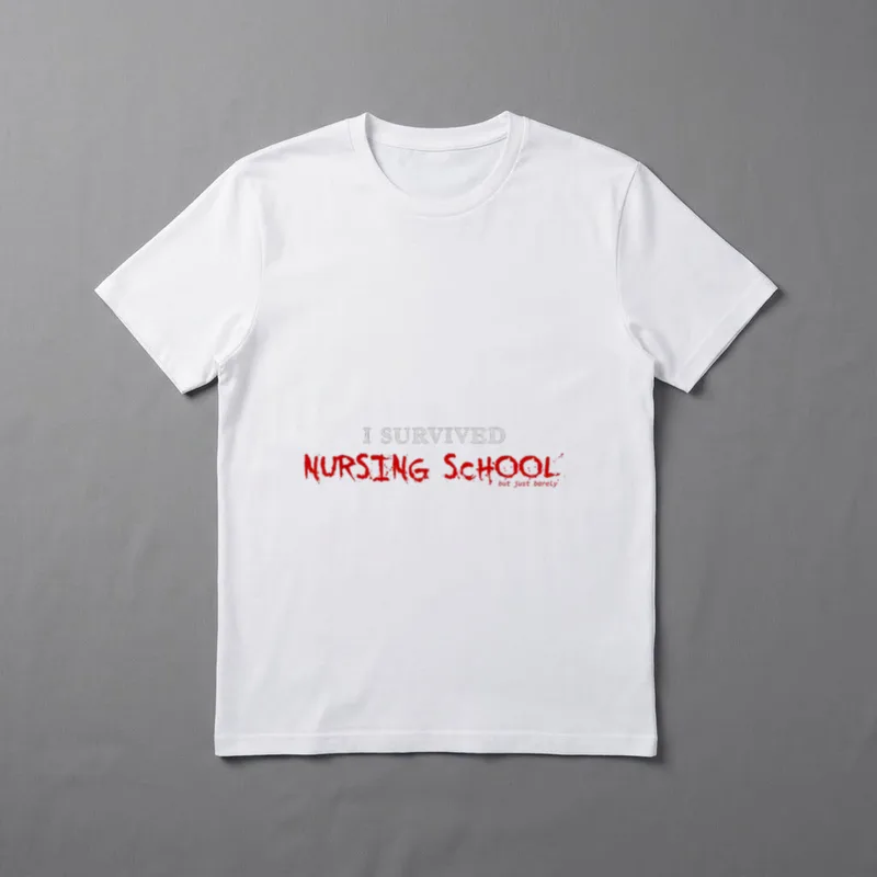 Funny Graduation I Survived Nursing School T-Shirt – Classic T-Shirt in Black