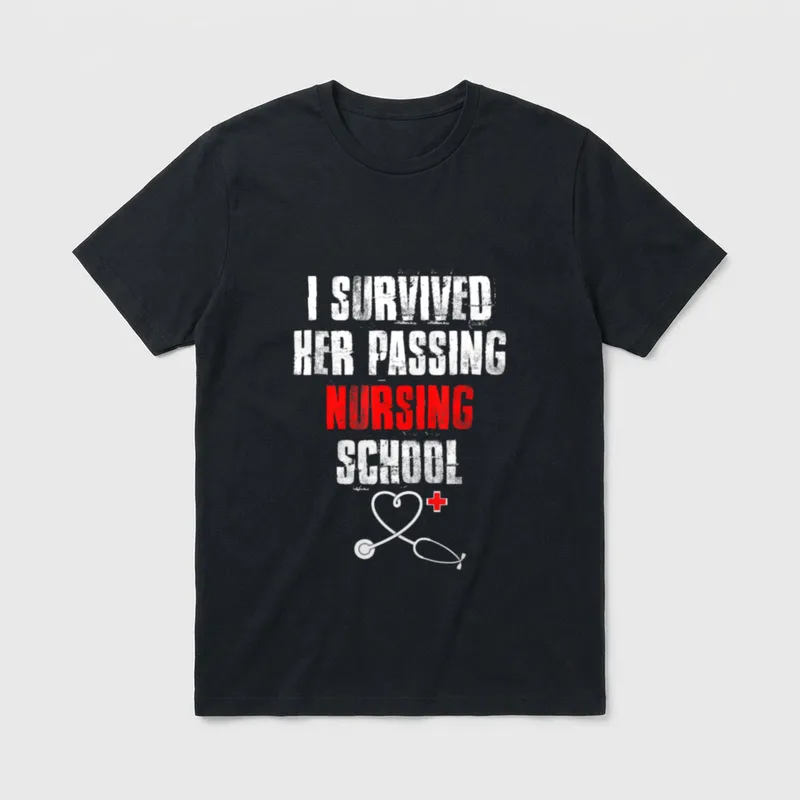 I Survived Her Passing Nursing CPR T-Shirt – Classic T-Shirt in Black