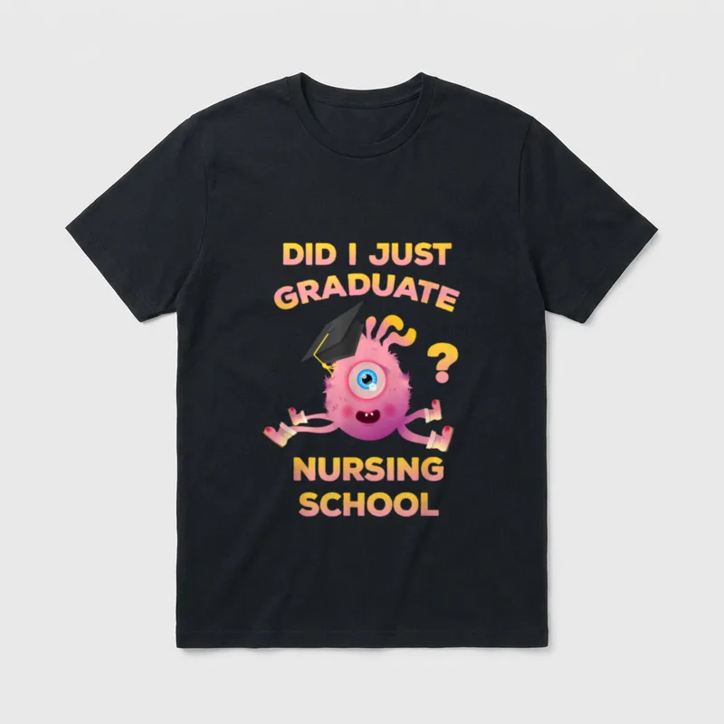 School Graduation Nurse Graduate T-Shirt – Classic T-Shirt in Black