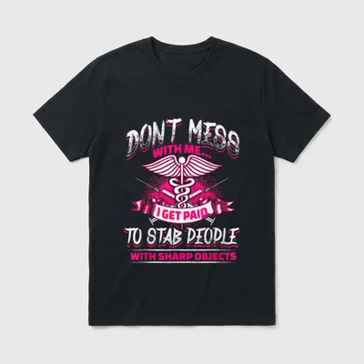 STAB People Funny Nurses Nursing RN T-Shirt – Classic T-Shirt in Black