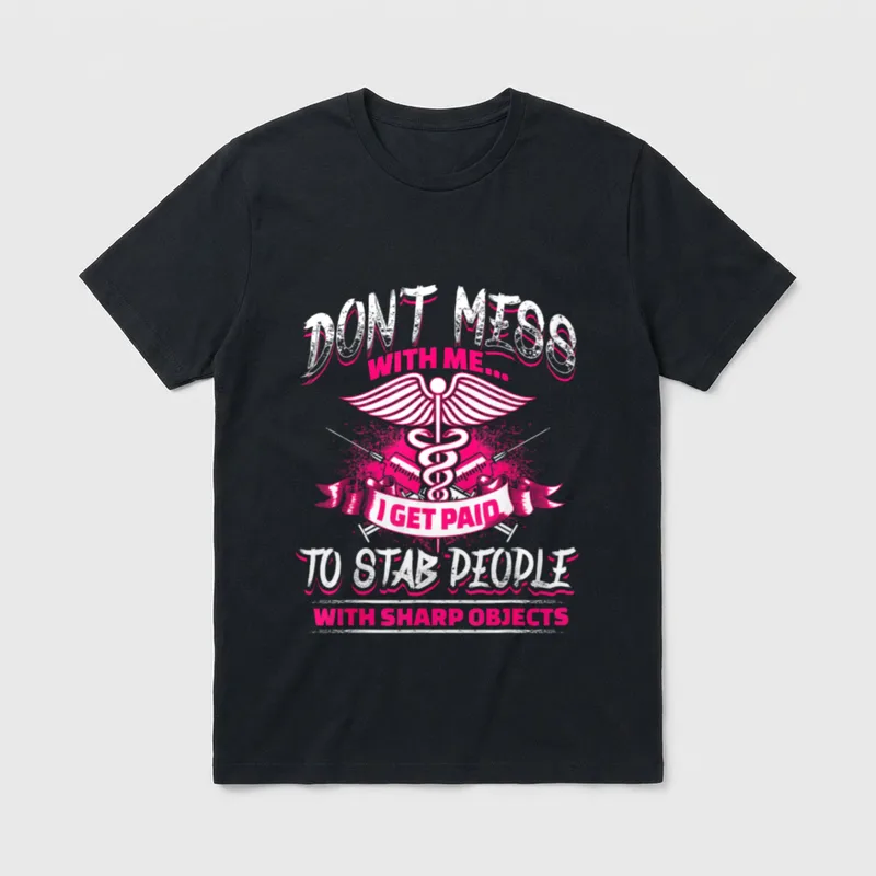 STAB People Funny Nurses Nursing RN T-Shirt – Classic T-Shirt in Black